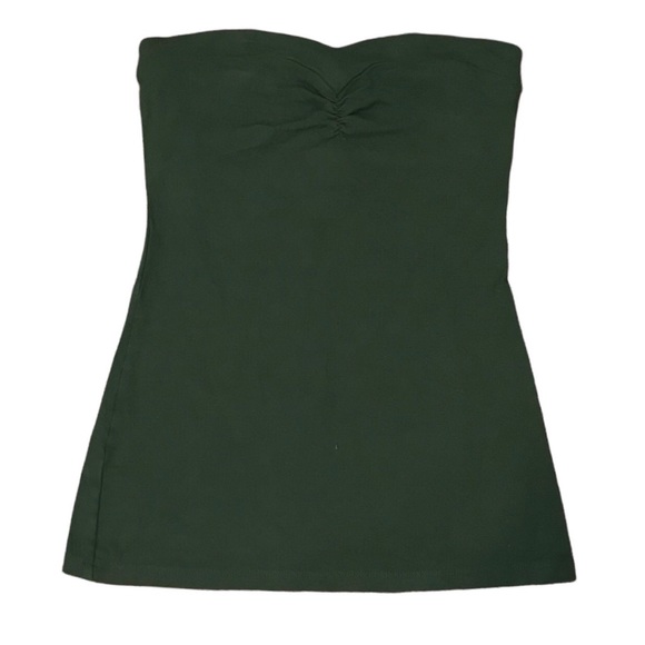 Arden B Tops - Arden B dark green tube top strapless top sweetheart neck S
